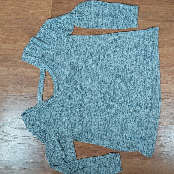 Charlotte Russe Womens Large Knit Top with Cut Out Back Heathered Gray - Picture 1 of 5